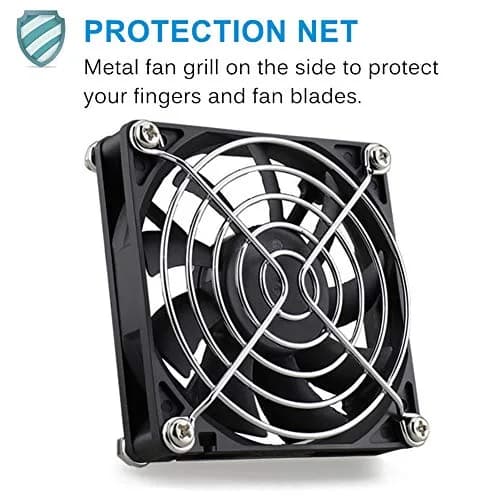 GDSTIME 80mm x 80mm x 15mm 12V Brushless DC Cooling Computer Case Fan 2Pin | 2700 RPM, 32.8 CFM, 27.8 dBA, 1.76 oz thumbnail 6