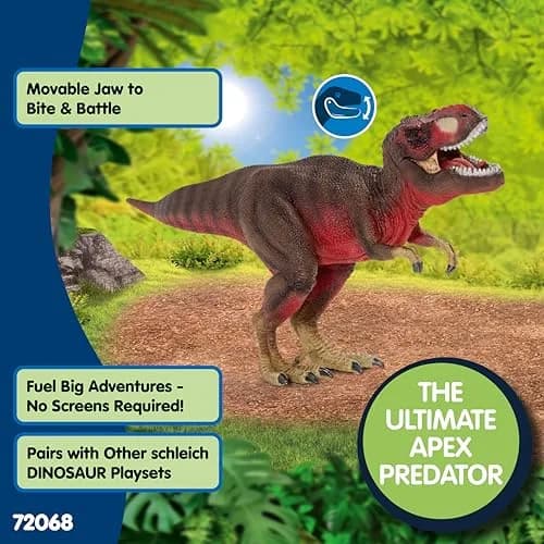 Schleich Red Tyrannosaurus Rex Dino Figurine 11.5cm (4.5in) | ASTM-Tested Toy for Kids 4+ thumbnail 4