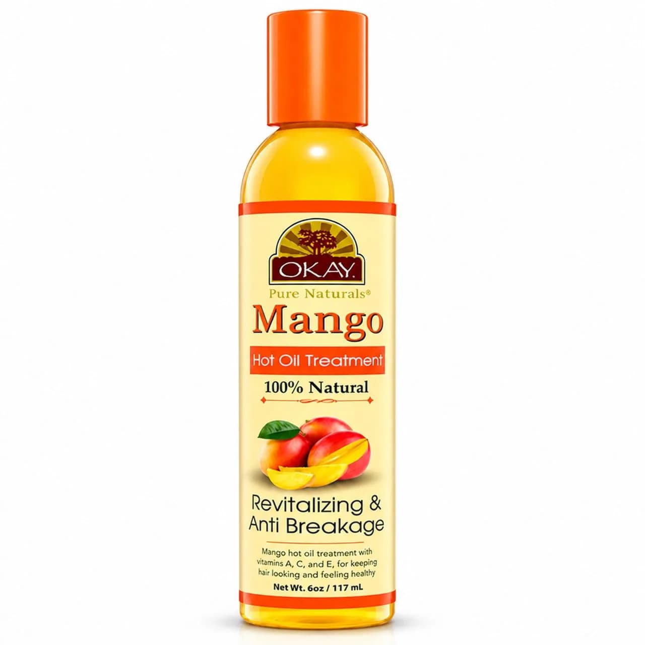 OKAY Mango Hot Oil Treatment 5.98 Fl Oz | Moisturizes & Prevents Breakage, Silicone & Paraben Free, Made in USA — Mango / 5.98 Fl Oz