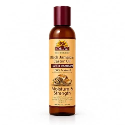 OKAY 100% Natural Black Jamaican Castor Hot Oil Hair Treatment 6 oz | Nourishes Damaged Hair & Promotes Growth thumbnail 1