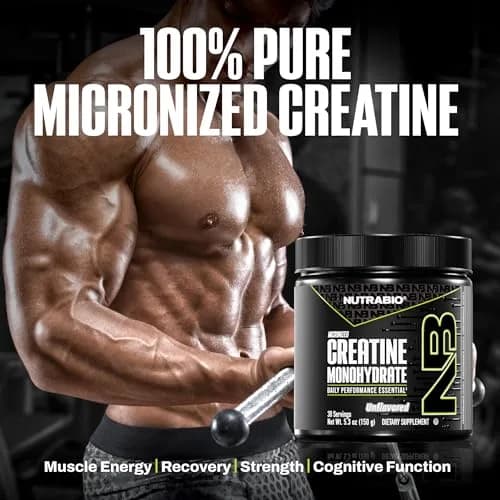 NutraBio Pure Micronized Creatine Monohydrate Powder Supplement, Unflavored (150 g) | Supports Muscle Energy & Recovery thumbnail 6