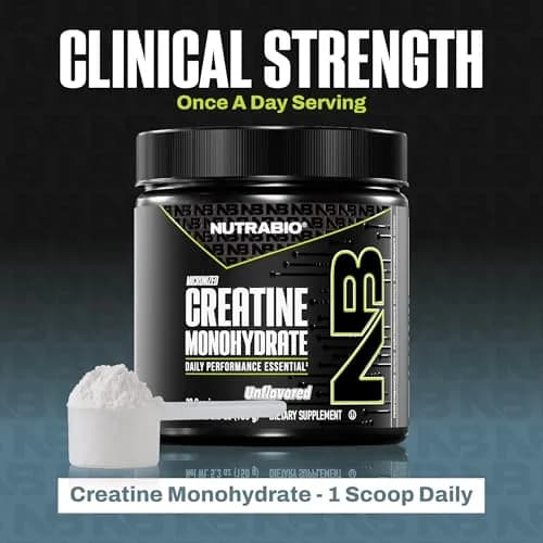 NutraBio Pure Micronized Creatine Monohydrate Powder Supplement, Unflavored (150 g) | Supports Muscle Energy & Recovery thumbnail 9