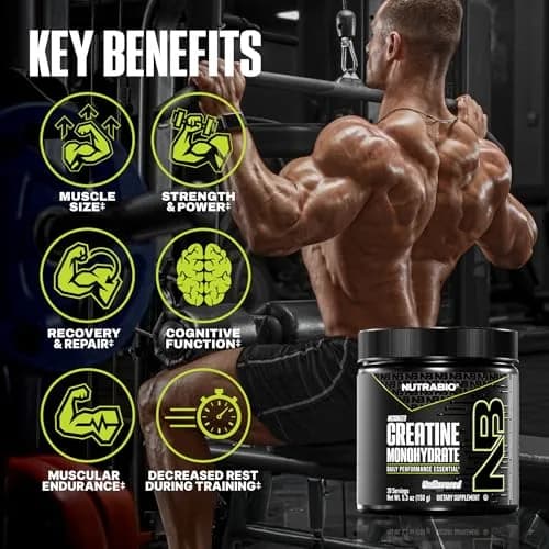 NutraBio Pure Micronized Creatine Monohydrate Powder Supplement, Unflavored (150 g) | Supports Muscle Energy & Recovery thumbnail 2