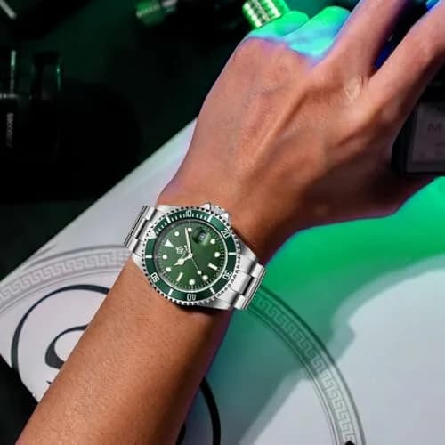 FANMIS Men's Quartz Watch 40mm Green Rotatable Bezel | Luminous Hands, Stainless Steel thumbnail 5