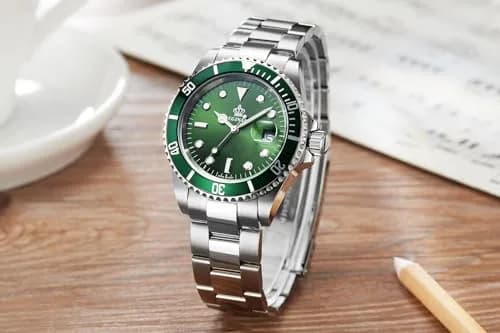 FANMIS Men's Quartz Watch 40mm Green Rotatable Bezel | Luminous Hands, Stainless Steel thumbnail 6