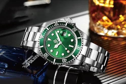 FANMIS Men's Quartz Watch 40mm Green Rotatable Bezel | Luminous Hands, Stainless Steel thumbnail 7