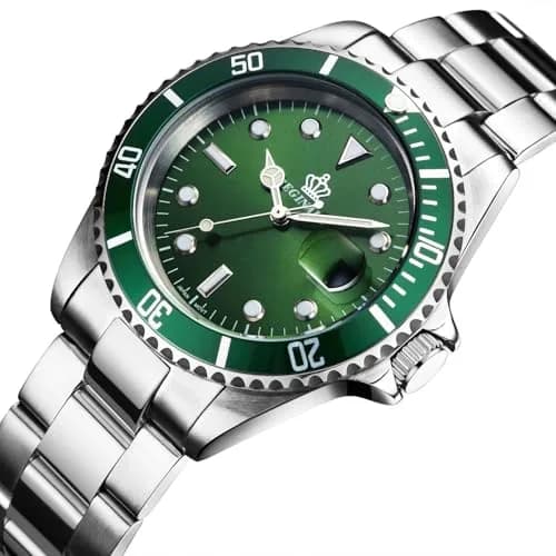 FANMIS Men's Quartz Watch 40mm Green Rotatable Bezel | Luminous Hands, Stainless Steel thumbnail 2