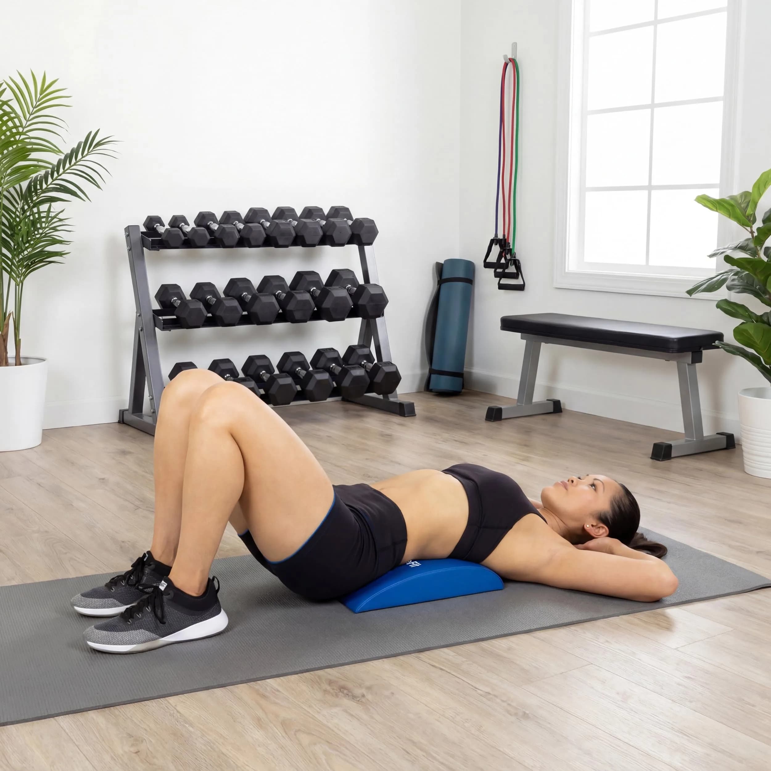 ProsourceFit Abdominal Mat 15x12, High Density Core Trainer for Workouts, Conditioning, Posture Support, and Crunch Exercises; Home Fitness Equipment, Blue - view 4