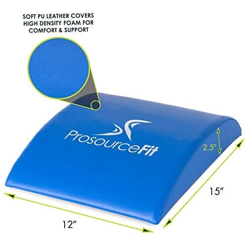 ProsourceFit Abdominal Mat 15x12, High Density Core Trainer for Workouts, Conditioning, Posture Support, and Crunch Exercises; Home Fitness Equipment, Blue thumbnail 2