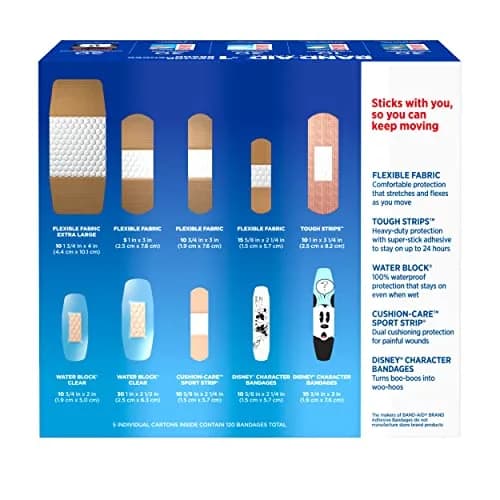 Band-Aid Adhesive Bandage Family Variety Pack 120 ct | Waterproof, Flexible & Disney Kids thumbnail 3