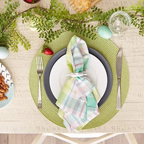 DII Cotton Plaid Napkin Set 20x20 in Spring Time | Machine Washable, 6 Count thumbnail 5