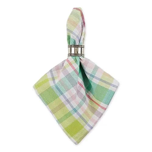 DII Cotton Plaid Napkin Set 20x20 in Spring Time | Machine Washable, 6 Count thumbnail 2