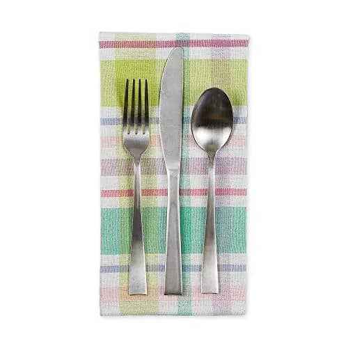 DII Cotton Plaid Napkin Set 20x20 in Spring Time | Machine Washable, 6 Count thumbnail 3