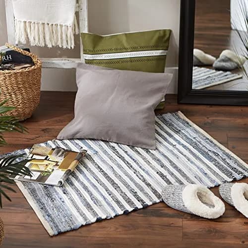 DII Chindi Home Collection Handwoven Multicolor Area Rag Rug, 0.61m x 0.91m | Trendy Cotton Rug for Home (70-120 chars) thumbnail 4