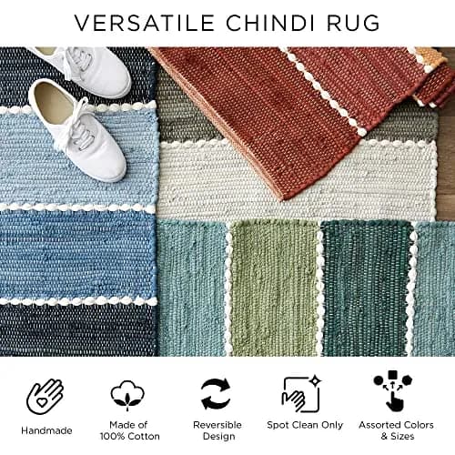 DII Chindi Home Collection Handwoven Multicolor Area Rag Rug, 0.61m x 0.91m | Trendy Cotton Rug for Home (70-120 chars) thumbnail 7