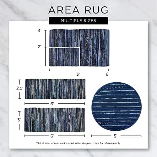 DII Chindi Home Collection Handwoven Multicolor Area Rag Rug, 0.61m x 0.91m | Trendy Cotton Rug for Home (70-120 chars) thumbnail 8