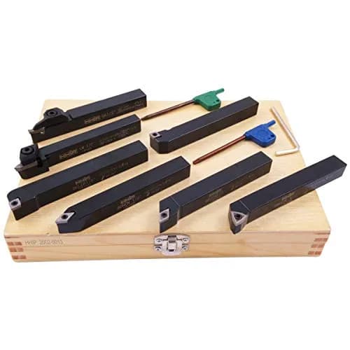 HHIP 2002-0013 7 Piece 1/2 Inch Indexable Cut Off & Turning Tool Set | Carbide Inserts & Multi-Purpose thumbnail 1