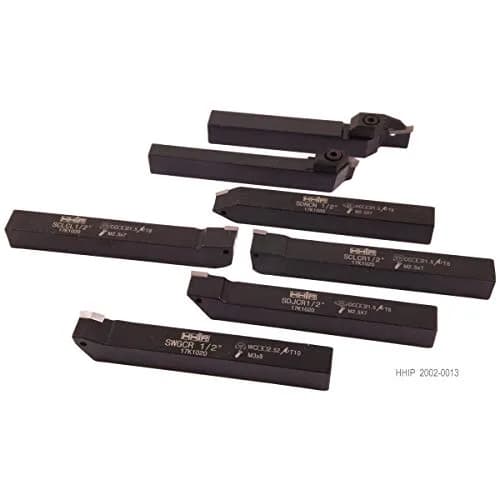 HHIP 2002-0013 7 Piece 1/2 Inch Indexable Cut Off & Turning Tool Set | Carbide Inserts & Multi-Purpose thumbnail 4