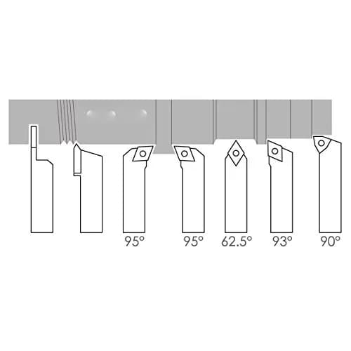 HHIP 2002-0013 7 Piece 1/2 Inch Indexable Cut Off & Turning Tool Set | Carbide Inserts & Multi-Purpose thumbnail 2