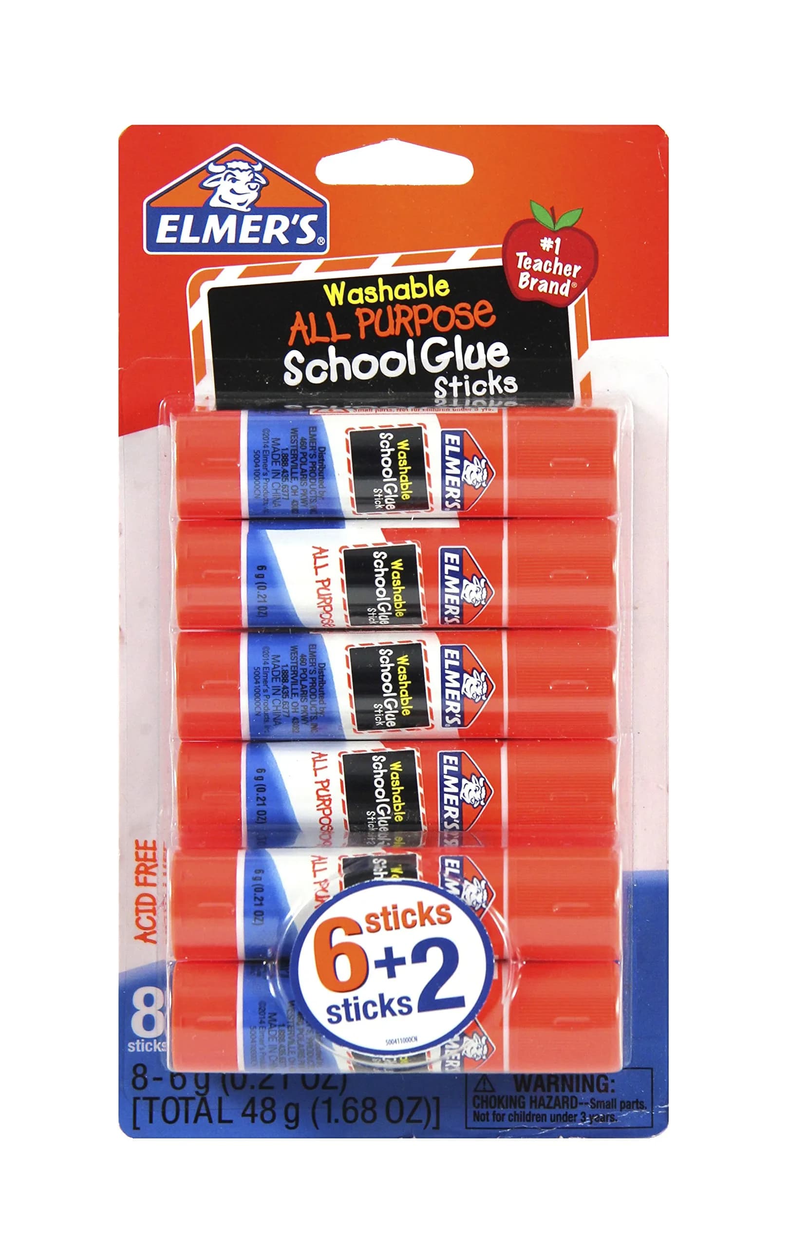 Elmer's All Purpose School Glue Sticks, Washable, 6g | Non-Toxic, Quick Dry, Ideal for Arts & Crafts