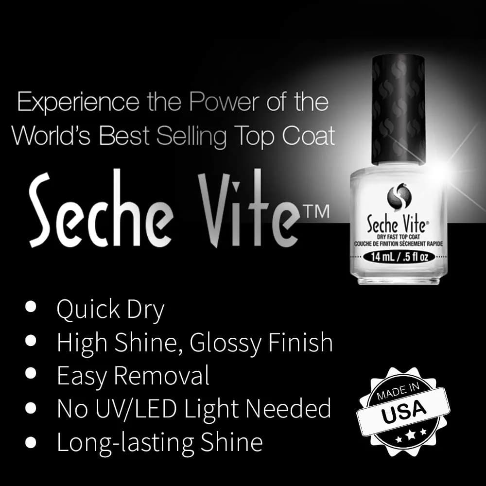 Seche Vite Dry Fast Top Coat for Nail Polish & Manicure 28ml (0.952 Fl Oz) | Quick Dry Formula for Glossy Finish - view 5