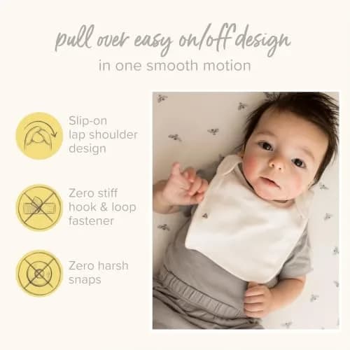 Burt's Bees Baby Bibs, Unisex 100% Organic Cotton | Teething Drool Bibs for 0-24 Months thumbnail 3