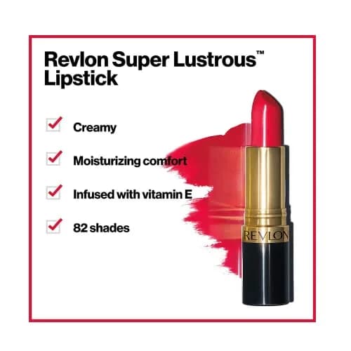 Revlon Super Lustrous Lipstick Creamy Formula Really Red (006) 4.4ml (0.15 oz) | Hydrating Color thumbnail 3
