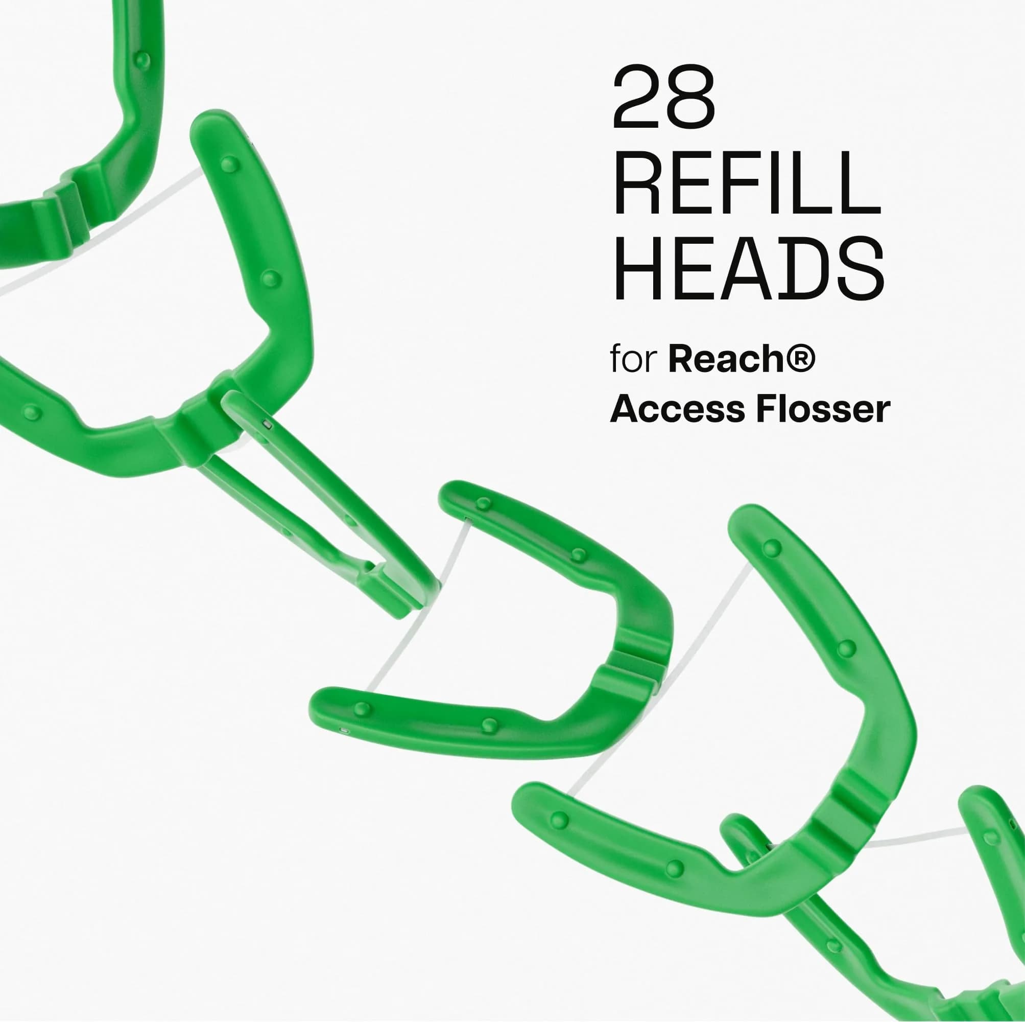 REACH Ultraclean Access Flosser Refill Heads Mint 28 Count | Dentist Recommended Oral Care
