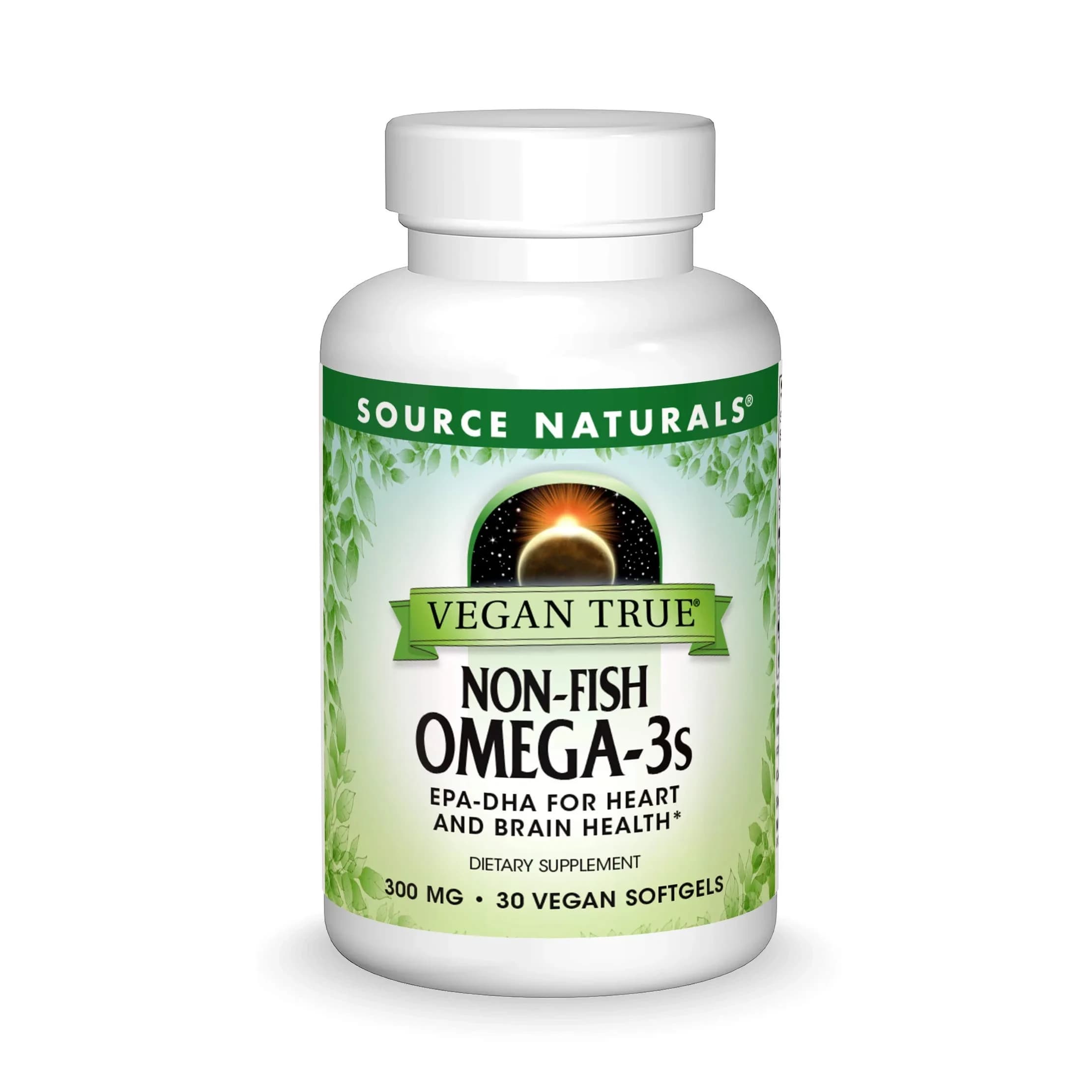 Source Naturals Vegan True Non-Fish Omega-3s 300mg 30 Softgels | EPA & DHA for Brain Health Support - main product image