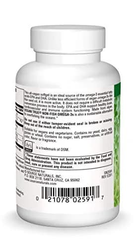 Source Naturals Vegan True Non-Fish Omega-3s 300mg 30 Softgels | EPA & DHA for Brain Health Support thumbnail 2