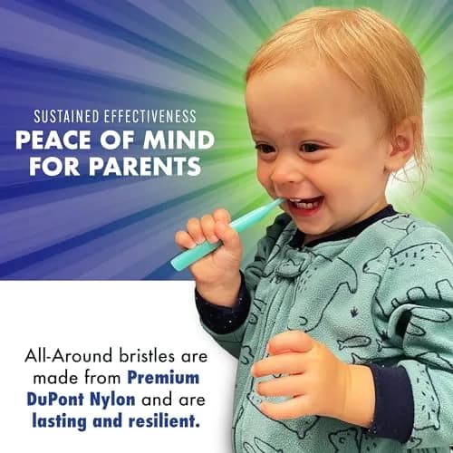 Brilliant Baby Toothbrush with Soft Bristles & Round Head | Toddler Approved, Ages 0-2, Blue thumbnail 5