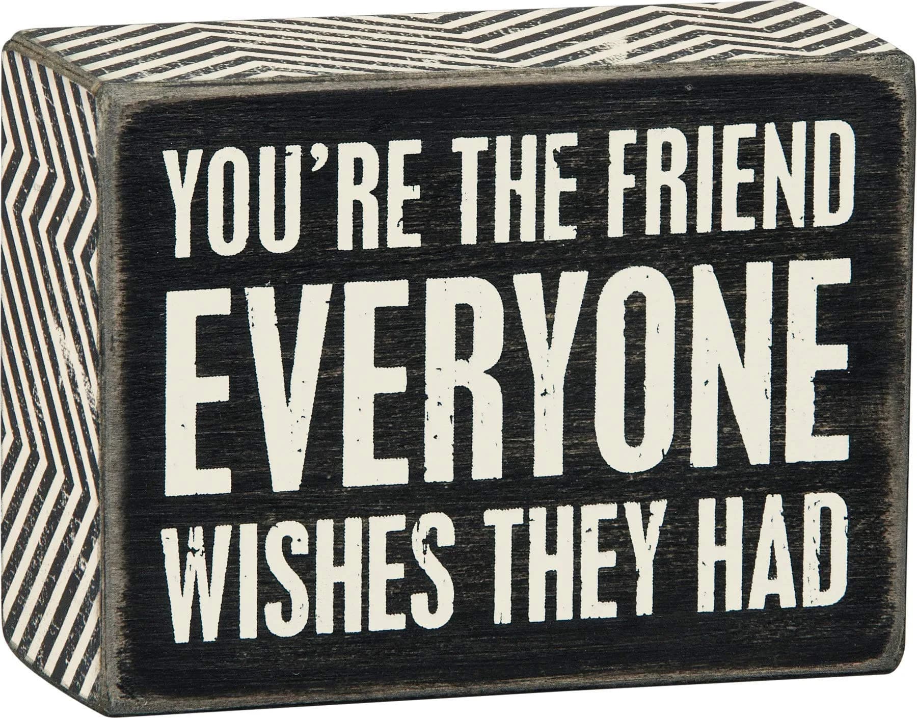 Primitives by Kathy "Good Friends" Box Sign | 10 cm x 8 cm (4" x 3") — Everyone Wishes