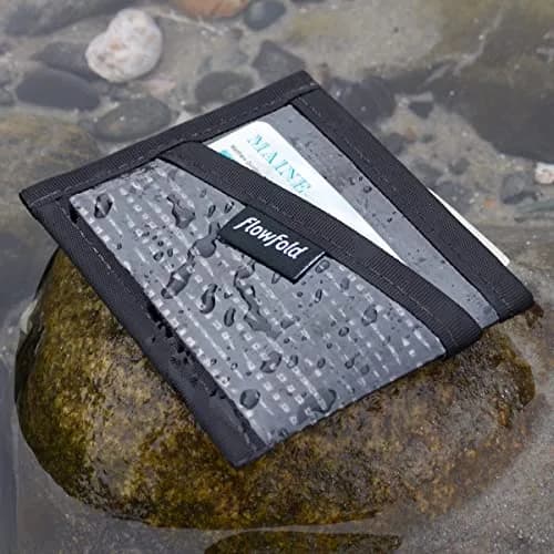 Flowfold Recycled Sailcloth Wallets - 3 Pocket Card Holder Slim Wallet Made in USA (Black Sailcloth) | Minimalist, Durable & Water-Resistant thumbnail 5