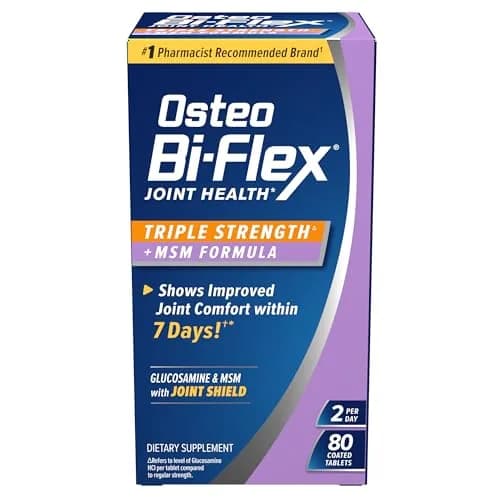 Osteo Bi-Flex Triple Strength Glucosamine Supplement with MSM & Joint Shield 5-Loxin Advanced, 80 Coated Tablets | Supports Joint Comfort & Mobility in 7 Days thumbnail 1