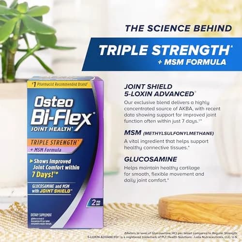 Osteo Bi-Flex Triple Strength Glucosamine Supplement with MSM & Joint Shield 5-Loxin Advanced, 80 Coated Tablets | Supports Joint Comfort & Mobility in 7 Days thumbnail 6