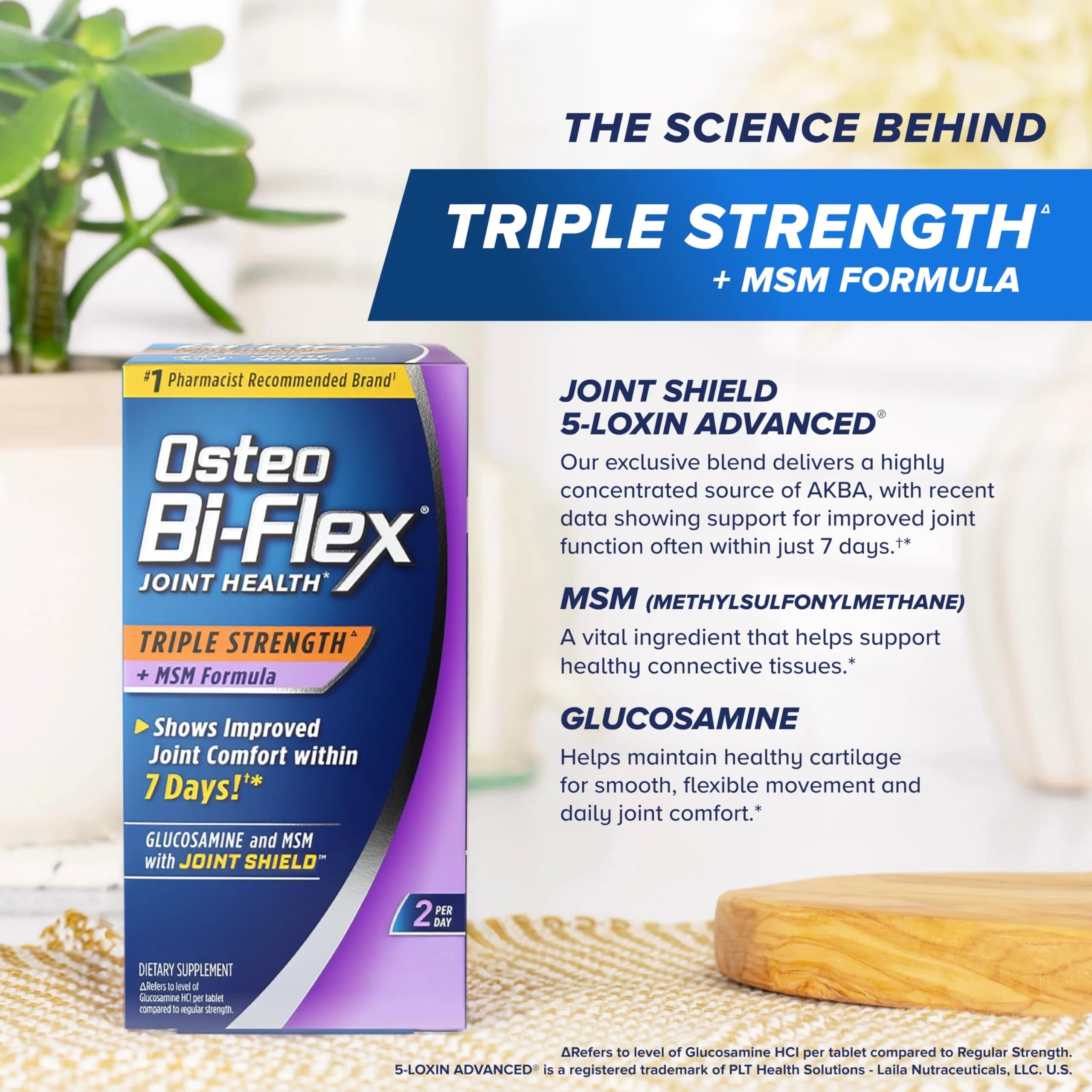 Osteo Bi-Flex Triple Strength Glucosamine Supplement with MSM & Joint Shield 5-Loxin Advanced, 80 Coated Tablets | Supports Joint Comfort & Mobility in 7 Days - view 6