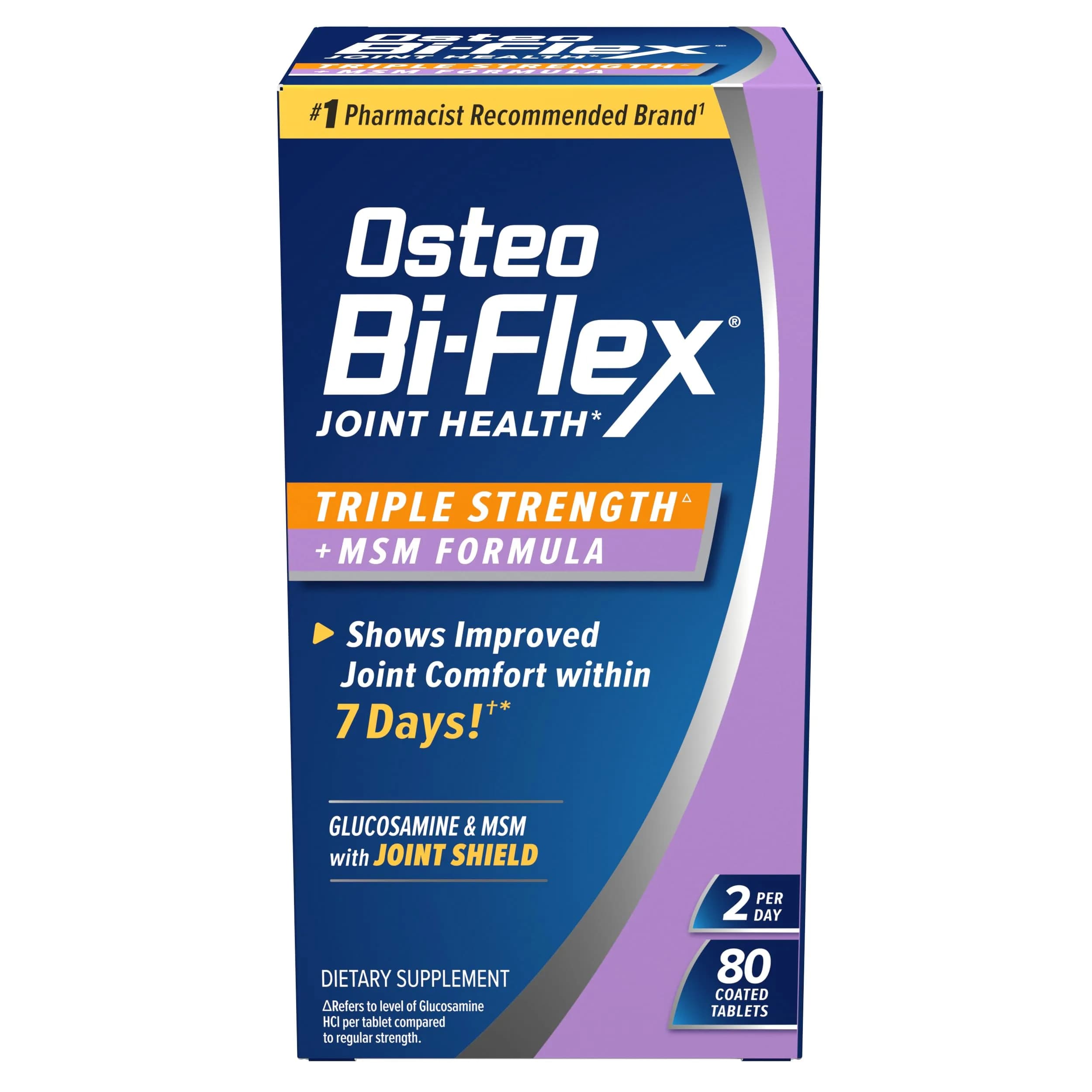 Osteo Bi-Flex Triple Strength Glucosamine Supplement with MSM & Joint Shield 5-Loxin Advanced, 80 Coated Tablets | Supports Joint Comfort & Mobility in 7 Days - main product image