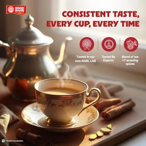 Wagh Bakri Masala Chai Spiced Tea 250g (8.8 oz) | Blend of 7 Refreshing Spices thumbnail 4