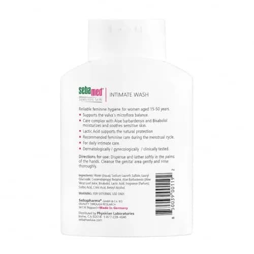 SEBAMED Feminine Intimate Wash pH 3.8 Balance With Aloe Vera 200 mL | Gentle Organic Feminine Hygiene thumbnail 2