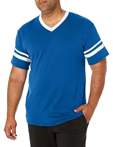 Augusta Sportswear Mens Sleeve Stripe Jersey 3X-Large | Contrast Sleeve Stripes, V-Neck, 50/50 Polyester Cotton thumbnail 1