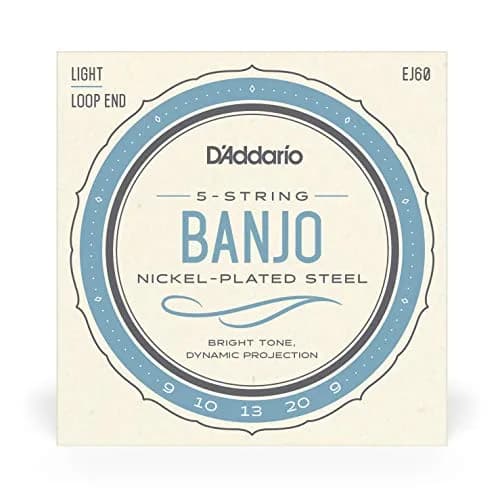 D'Addario EJ60 Banjo Strings Nickel-Plated Steel Light Gauge 9-20 | Authentic Tone & Reliable Performance thumbnail 2