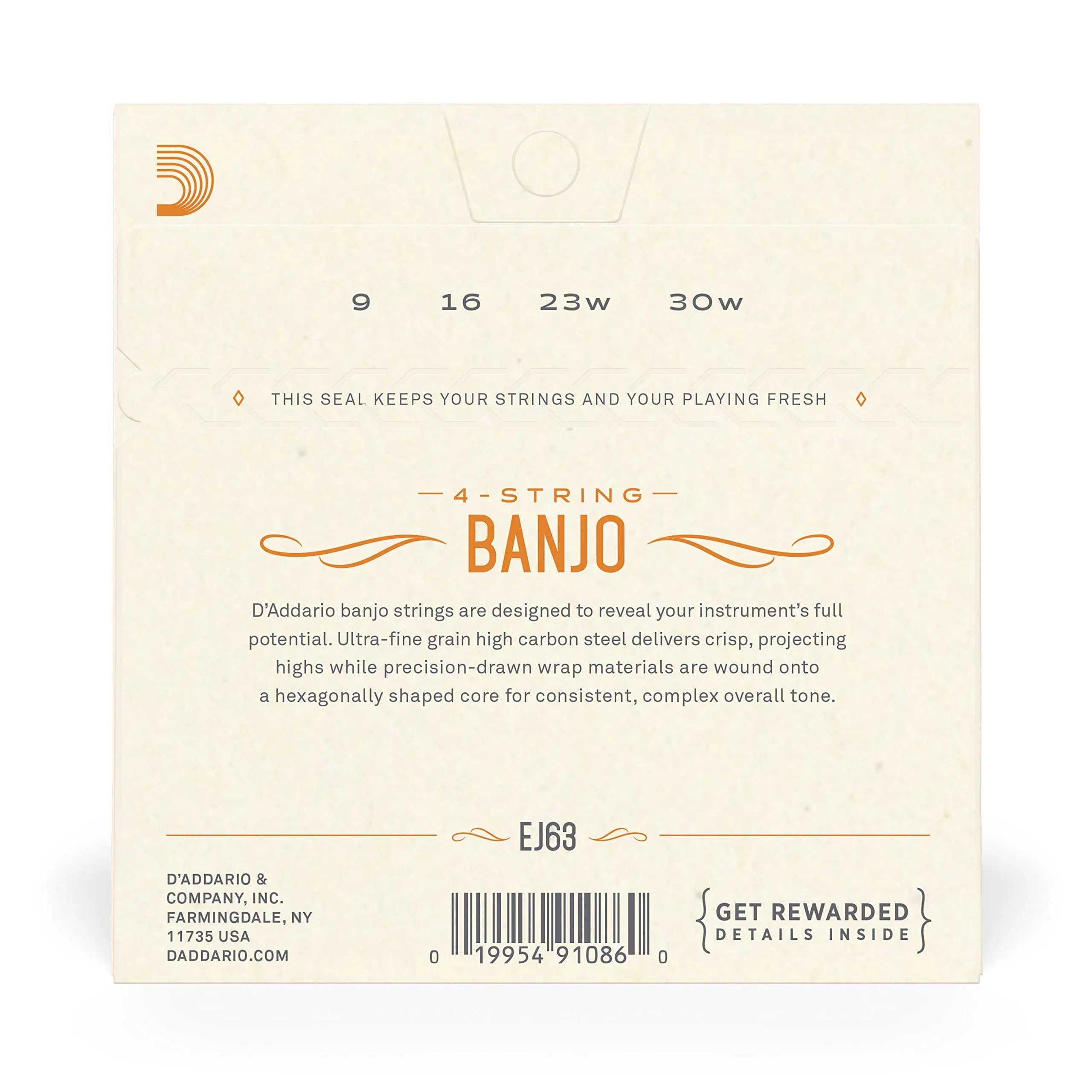 D'Addario EJ63 Tenor Banjo Strings Nickel-Plated Steel 9-30 | Warm, Bright Tone - view 3