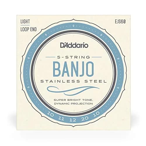 D'Addario Banjo Strings, Stainless Steel, EJS60 Light Gauge 10-20, 5-String Set | Bright Tone, Smooth Feel thumbnail 2