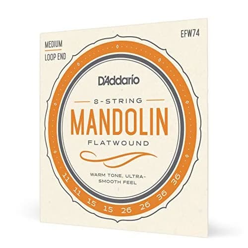 D'Addario EFW74 Phosphor Bronze Flatwound Mandolin Strings, Medium, 11-36 | Authentic USA Import thumbnail 1
