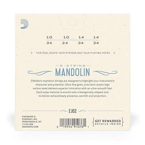 D'Addario EJ62 80/20 Bronze Mandolin Strings, Light, 10-34 | Crisp, Bright Tone for Recording thumbnail 3