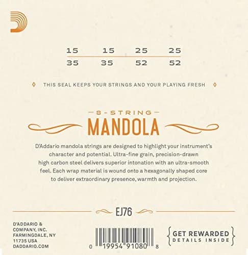 D'Addario EJ76 Phosphor Bronze Mandola Strings, Medium, 15-52 | Warm, Balanced Tone for Folk & Bluegrass thumbnail 2