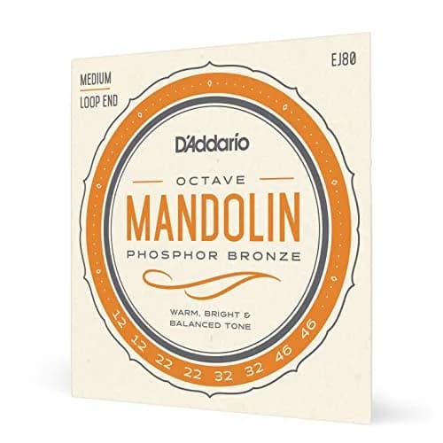 D'Addario EJ80 Phosphor Bronze Octave Mandolin Strings Medium 0.27 kg (0.6 lb) | Warm, Bright Tone — brown