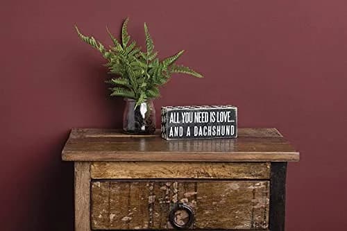 Primitives by Kathy Box Sign, Wood, 6" x 2.5" | All You Need Is Love And A Dachshund thumbnail 2