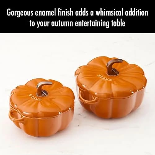 STAUB Ceramic 0.75-qt Petite Pumpkin | Oven & Stove Safe up to 572°F, Burnt Orange thumbnail 4