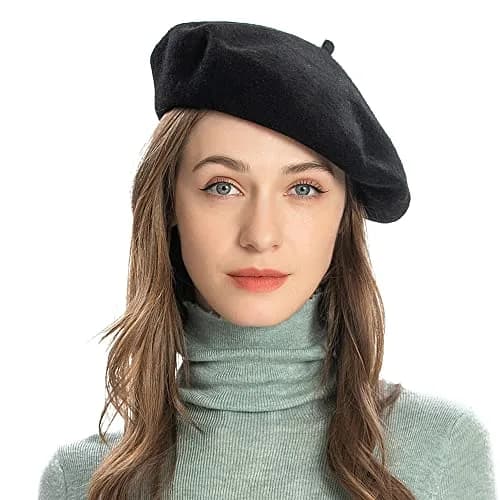 ZLYC Wool French Beret Hat Solid Color Beret Cap for Women Girls | Classic Warm Wool Design - main product image